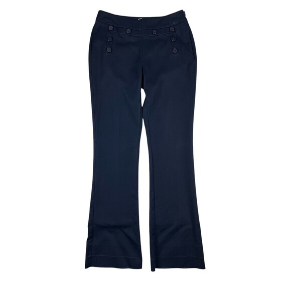 CAbi Mariner Trouser Dress Pants Size 4 Sailor Buttons Side Zip Stretch Navy - Picture 2 of 11